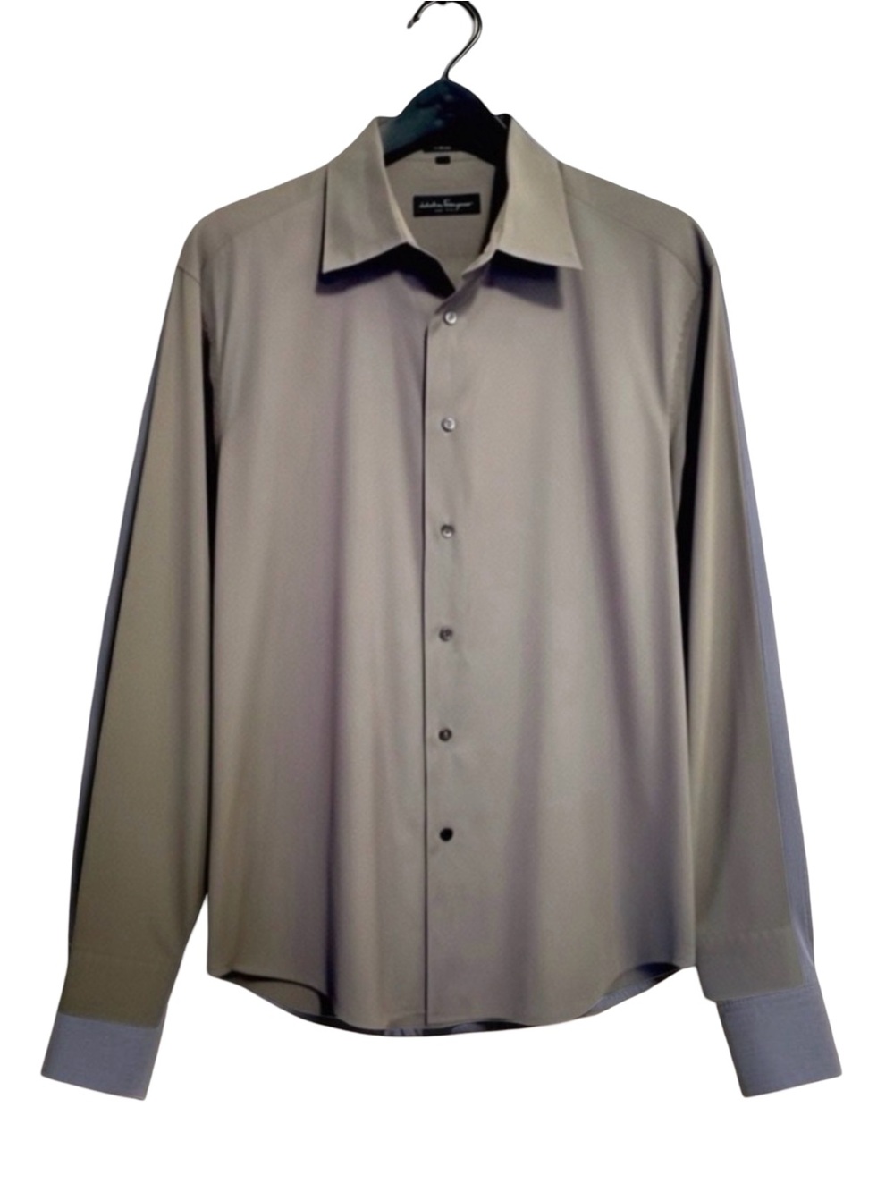 Salvatore Ferragamo Men's Classic Gray Dress Shirt. XXL